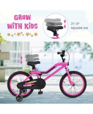 18 Inch LED Lighted Kids Bike with Training Wheels and Headlight for Ages 4-8 Years