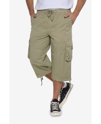 X RAY Men's 18" Elastic Waist Capri Long Cargo Shorts