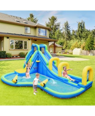 Inflatable Water Slide Kids Bounce House with Water Cannons and Hose without Blower