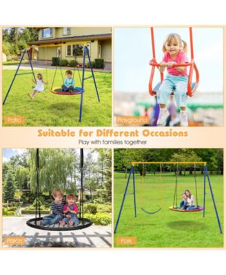 660 LBS Extra-Large A-Shaped Swing Stand with Anti-Slip Footpads