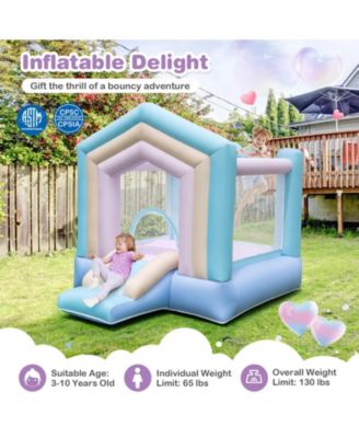 Kids Bounce House with Slide and Basketball Rim Bouncy Castle for Party with 480W Blower