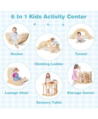 6 in 1 Kids Climbing Arch Playset wIth Removable Cushion and Stoppers