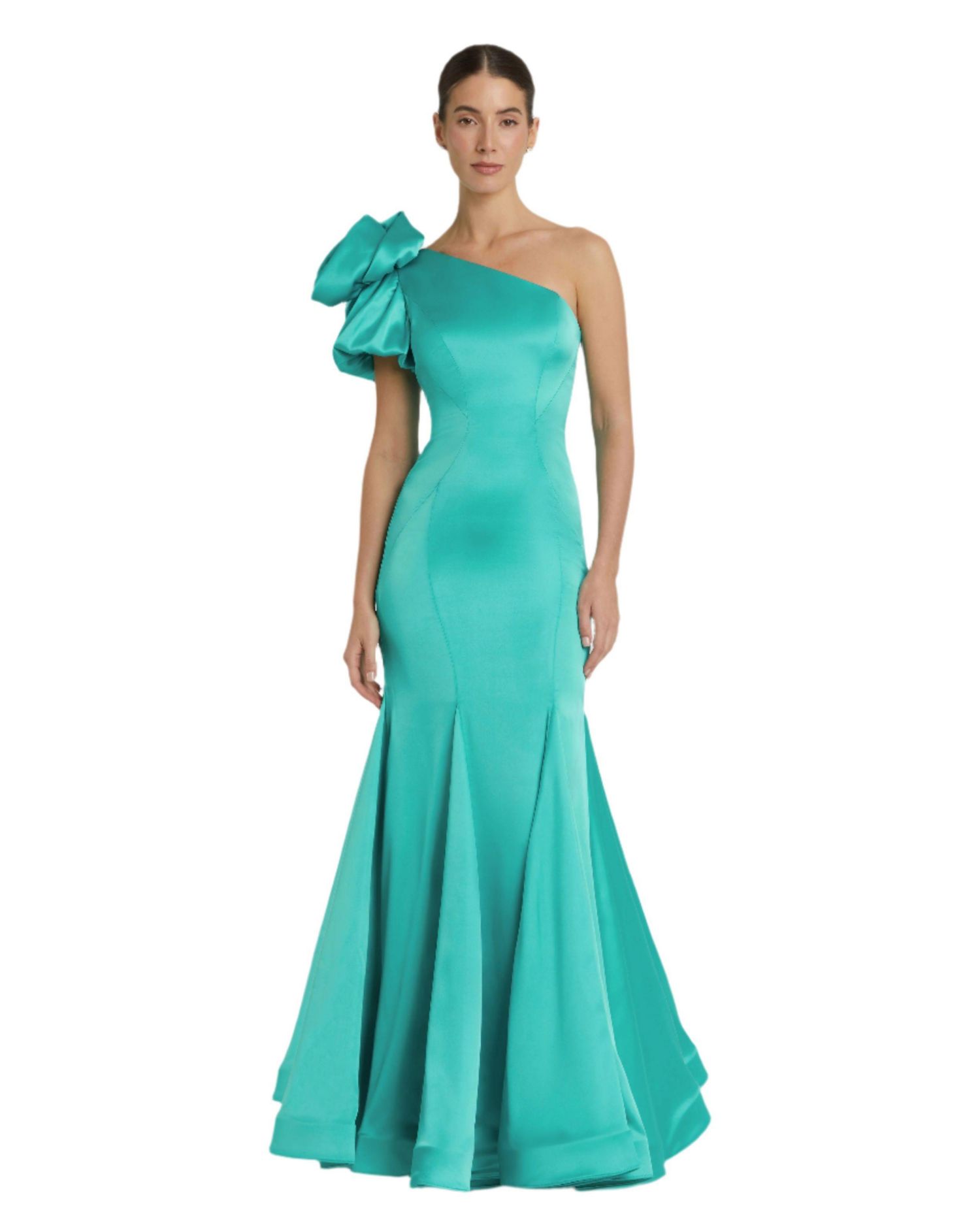 Women's Off the Shoulder Bustier Satin Mermaid Gown