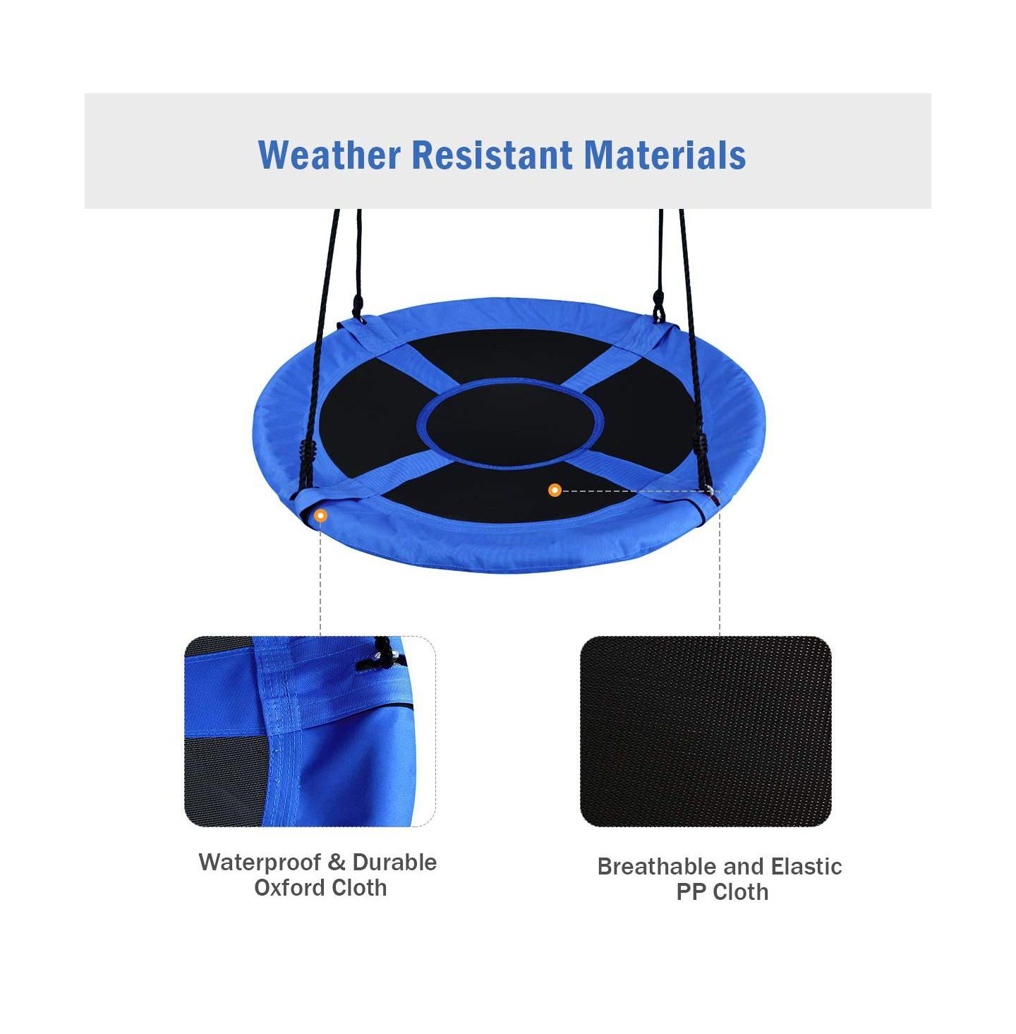Детская игрушка Mecale 40 Inch Flying Saucer Adjustable-Height Tree Swing, Holds 700 lbs, Ages 3+, цвет: Синий — фото 8