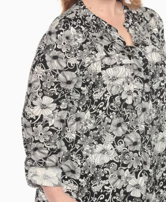 Plus Size 2-Piece Floral Print Tunic Top and Pants Set