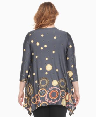 Plus Size Printed Flowy Hem Swing Top