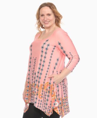 Plus Size Printed Flowy Hem Swing Top