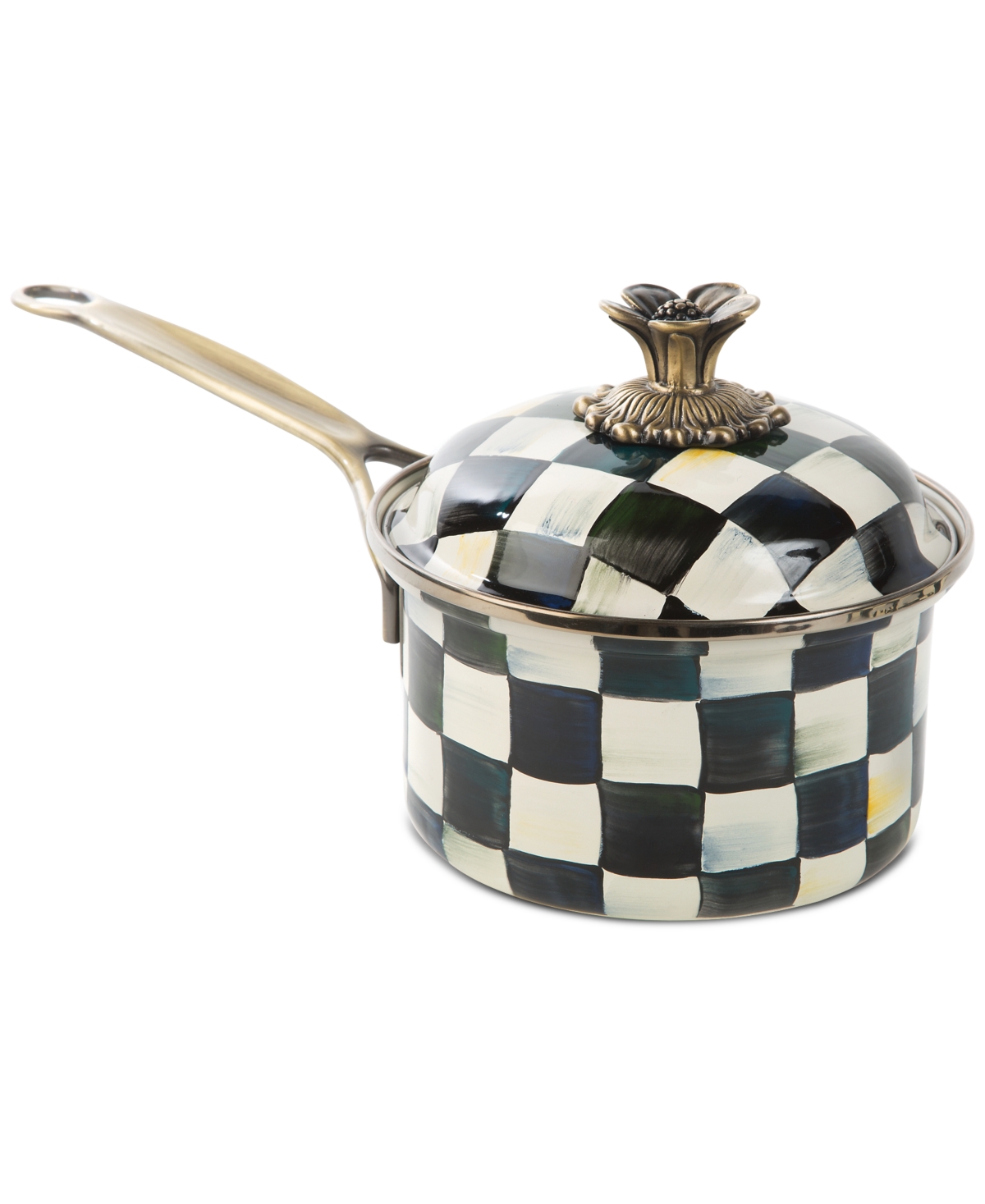 Mackenzie-childs Courtly Check Enameled 1-quart Saucepan In Multi