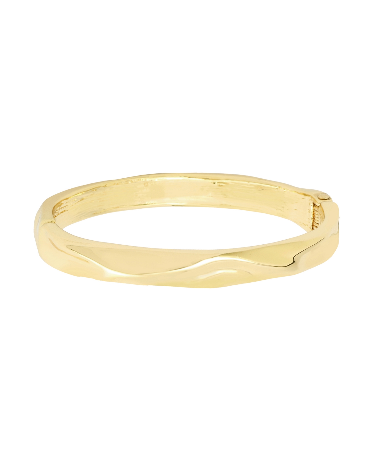 Gold and Silver Textured Bangle Bracelet - Silver