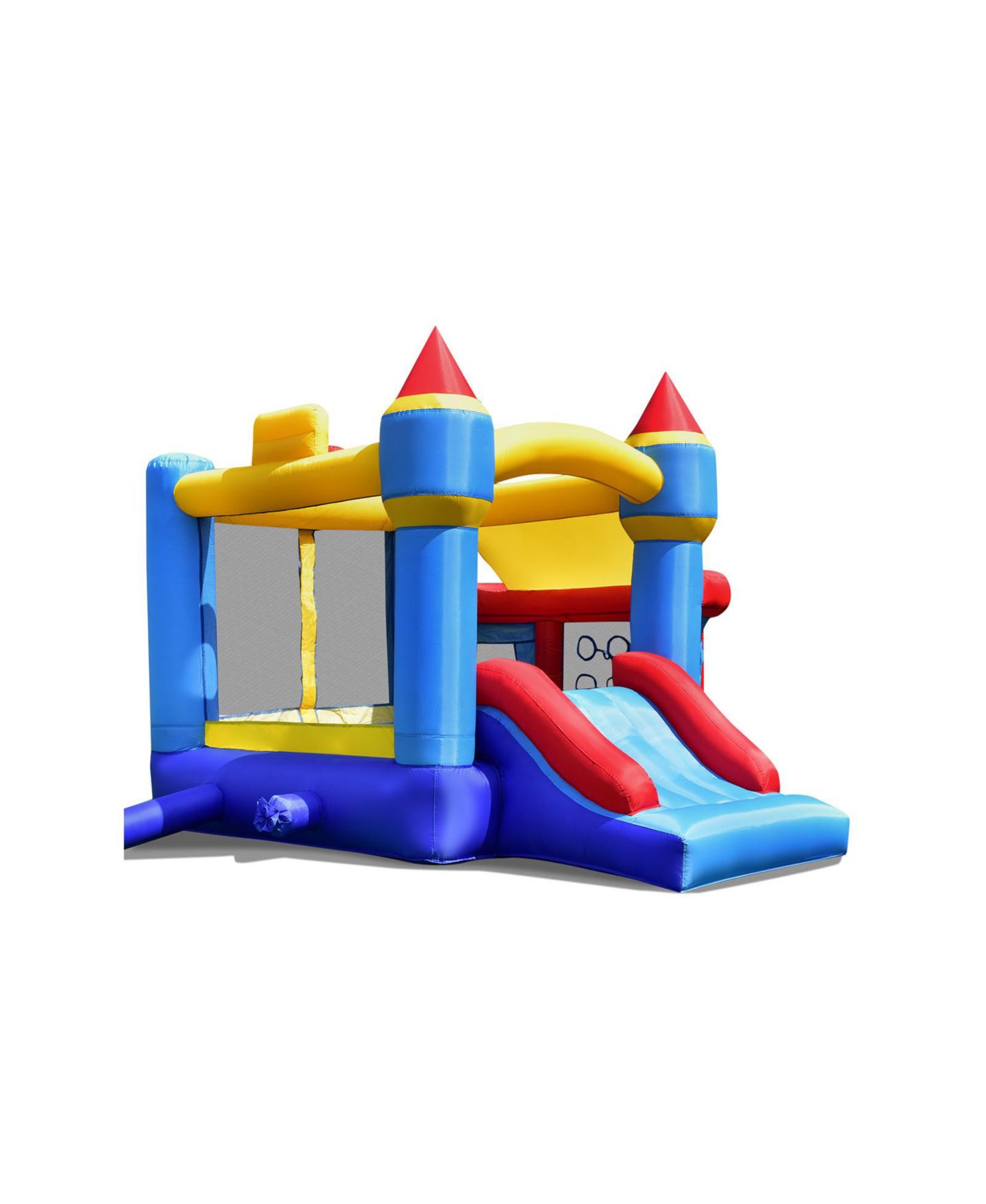 Детская игрушка Mecale Castle Slide Inflatable Bounce House with Ball Pit and Basketball Hoop, цвет: Синий — фото 1