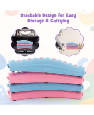 Colorful Kids Wavy Balance Beam with Textured Surface and Non-slip Foot Pads