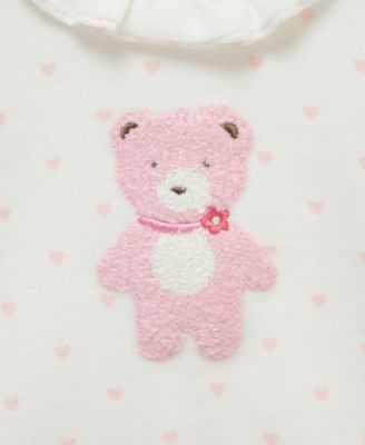 Baby Girls Sweet Bear Velour Top & Jogger Pants, 2 Piece Set