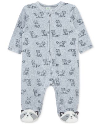 Little Me - Baby Boys Raccoon-Print Footed Coverall