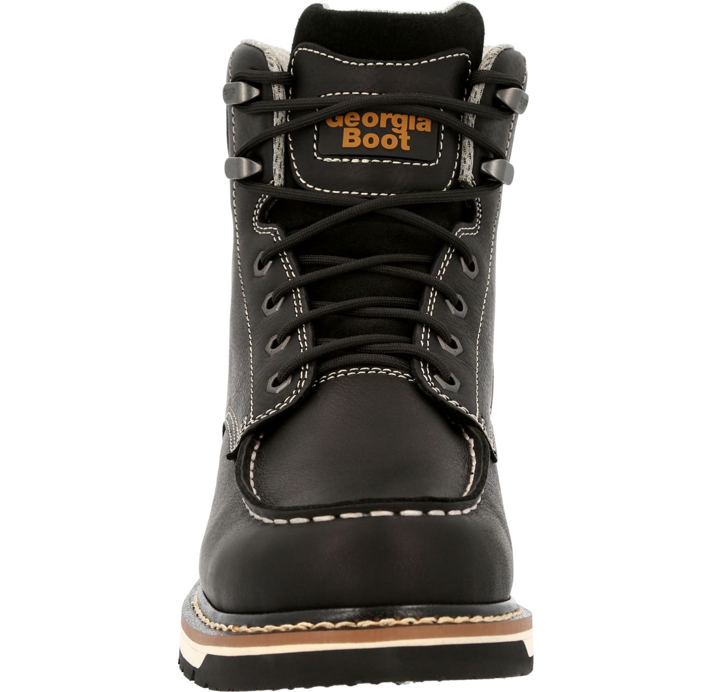 Мужские ботинки GEORGIA BOOT Amp LT Wedge Waterproof Moc-Toe Black Work Boot, цвет: Чёрный — фото 10