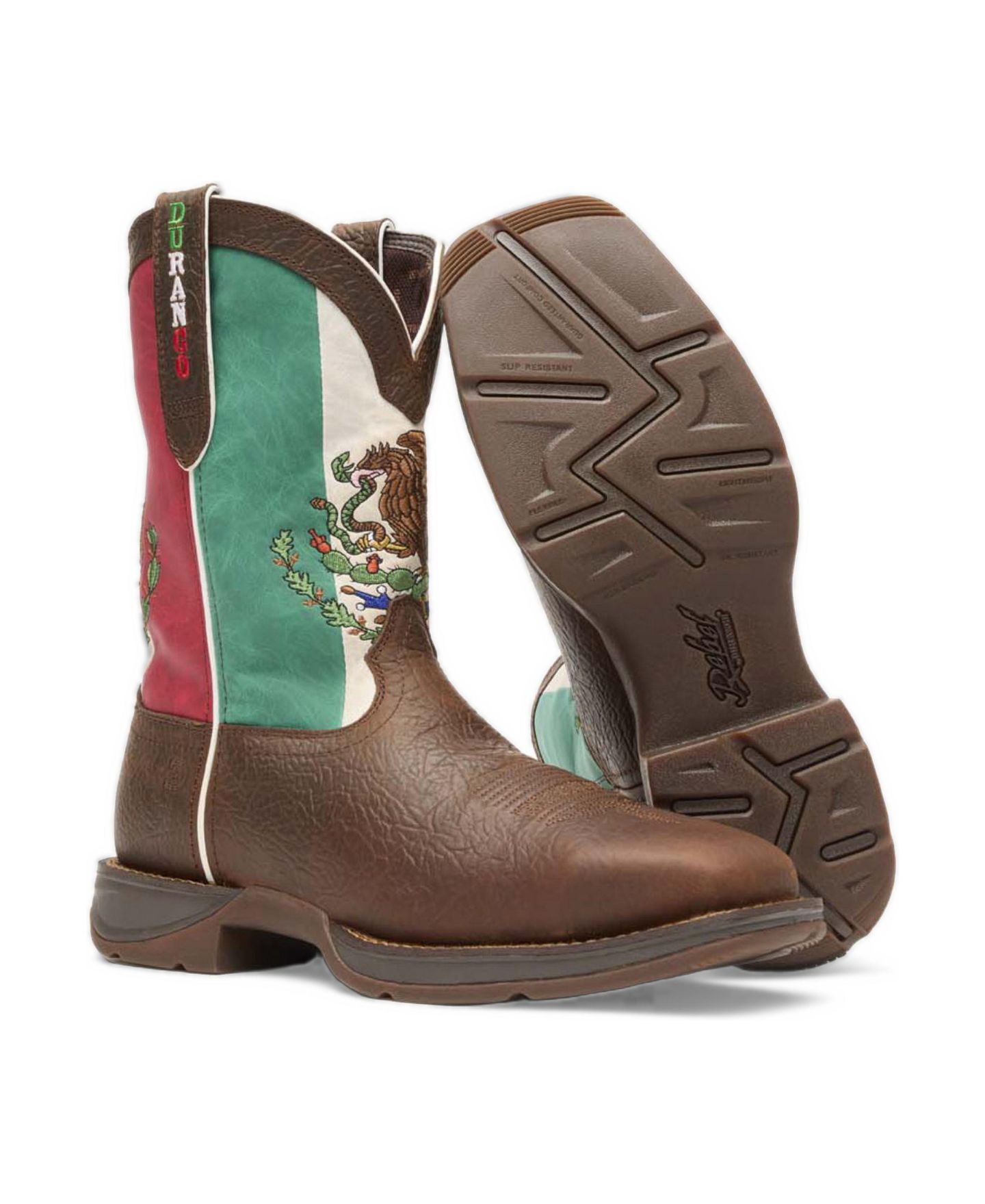 Мужские ботинки Durango Rebel by Steel Toe Mexico Flag Western Boot, цвет: Коричневый — фото 2