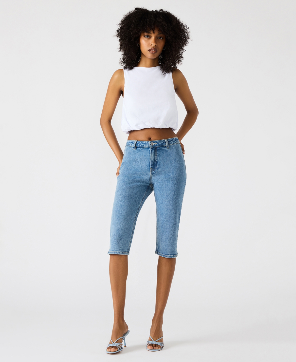 Steve Madden Alta Bubble Hem Cotton Crop Tank