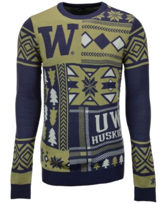Forever Collectibles - Men's Washington Huskies Patches Christmas Sweater
