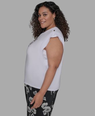 Plus Size C'est La Vie Extended-Shoulder Top