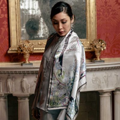 Lilla - Long Satin Silk Scarf for Women