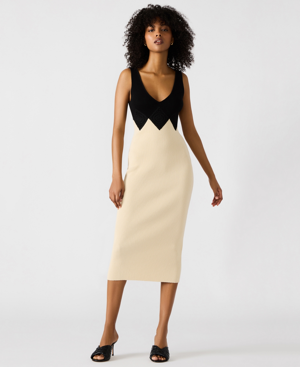 Women's Prunella Colorblocked Midi Dress - Black Multi