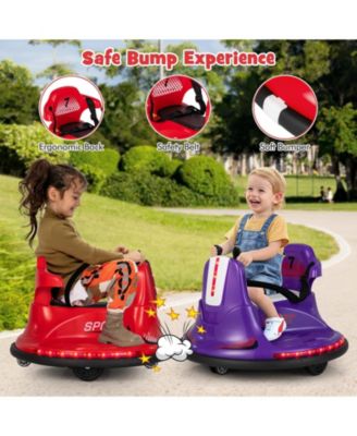 12V Kids Ride On Bumper Car with Remote Control Lights and Music