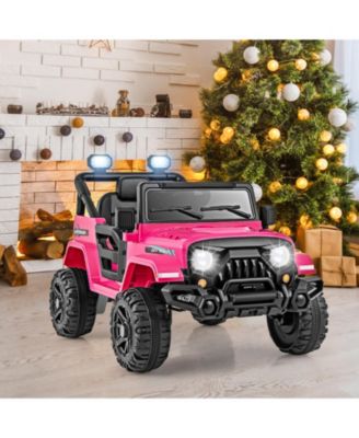 12V Kids Ride on Truck Car with Remote Control Threaded Wheels and 3 Speeds