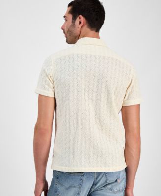 Men's Wesley Short Sleeve Crochet Camp Shirt