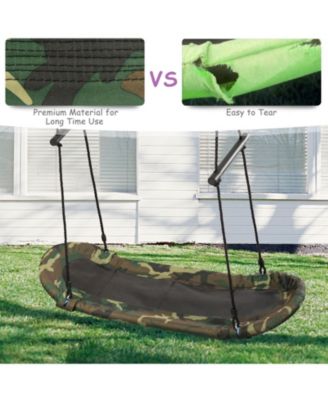 Saucer Tree Swing Surf Kids Outdoor Adjustable Oval Platform Set with Handle