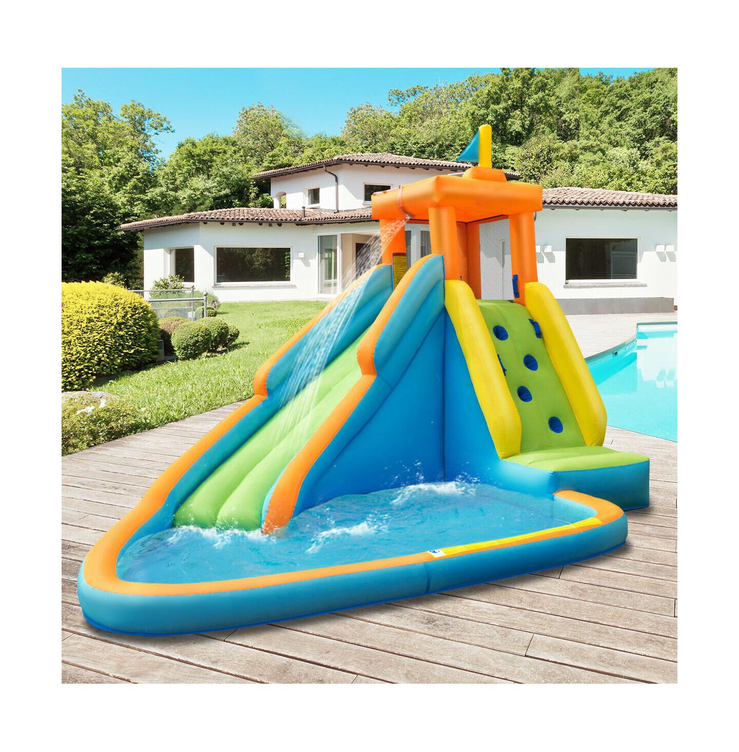 Детская игрушка Mecale Inflatable Water Slide Bounce House with Splash Pool, Ages 3+, цвет: Синий — фото 11