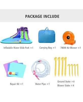 Inflatable Water Park Mighty Bounce House with Pool and 780W Blower