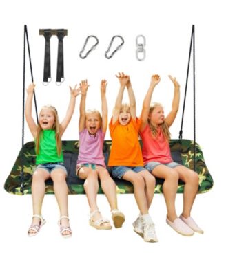 60 Inches Platform Tree Swing Outdoor with  2 Hanging Straps