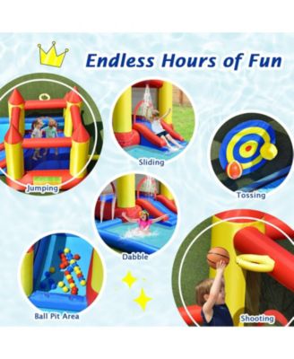 Inflatable Water Slide Castle Kids Bounce House with 480W Blower