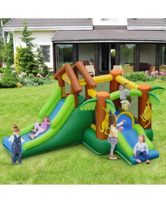 Kids Inflatable Jungle Bounce House Castle with 680W Blower