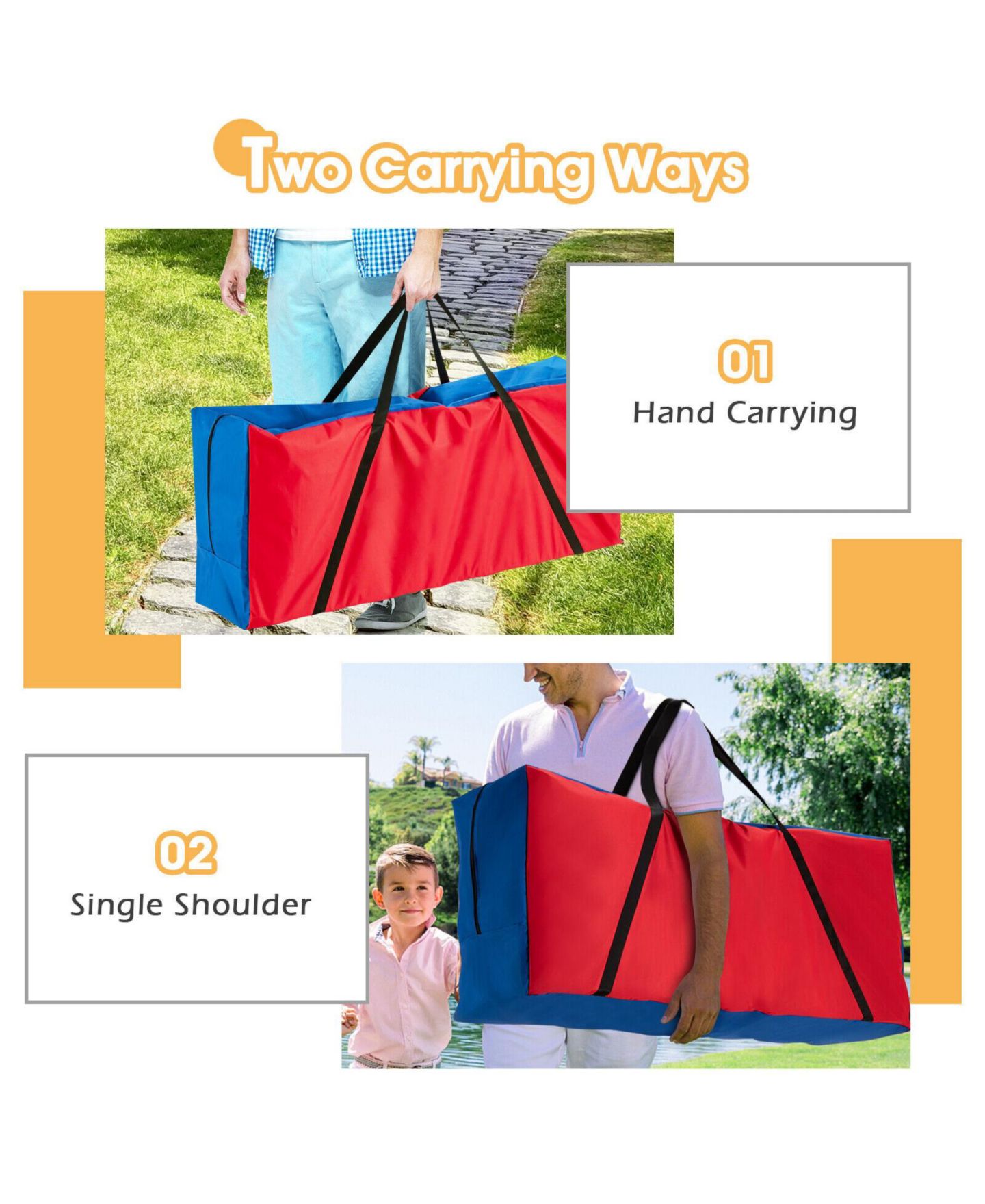Детские игрушки Mecale 4 in a Row Game Carry Storage Bag with Durable Zipper, цвет: Красный — фото 8