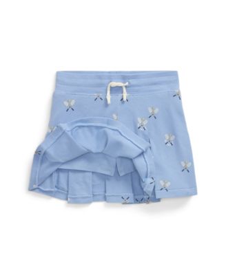 Toddler and Little Girls Tennis Print Stretch Mesh Skirt