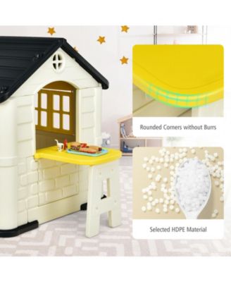 Kid's Playhouse Pretend Toy House For Boys and Girls 7 Pieces Toy Set