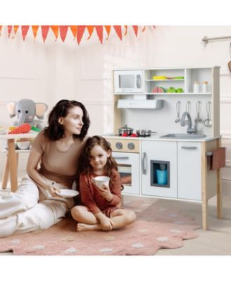 Wooden Pretend Play Kitchen Set for Toddlers