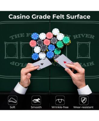 72 Inch Foldable Poker Table for 8 Players Portable Oval Card Board Game Table