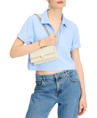 Women's Deco Pebbled Mini Flap Chain Crossbody Bag