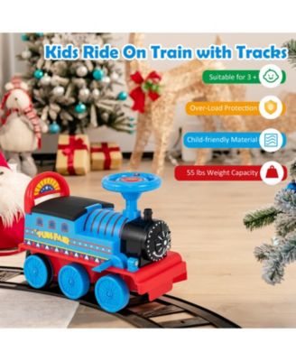 6V Electric Kids Ride On Car Toy Train with 16 Pieces Tracks