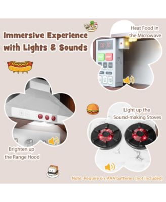 Kids Modern Toy Kitchen Playset with Attractive Lights and Sounds