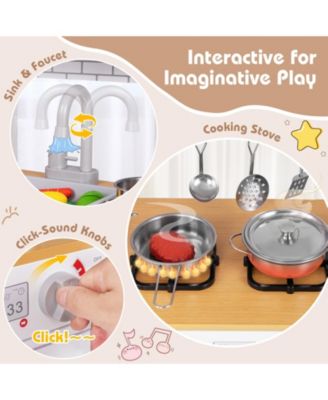Toddler Pretend Play Kitchen Toy with Stove for 3+ Boys and Girls