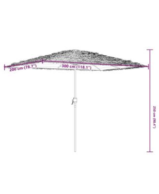 Garden Parasol with Steel Pole Brown 118.1"x78.7"x98.4"
