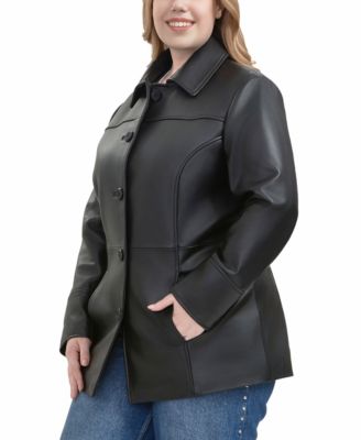 Plus Size Sofia Leather Car Coat