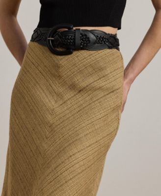 Women's Herringbone Linen-Blend Tweed Skirt