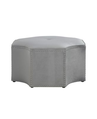 Velvet Tufted Octagonal Ottoman for Coffee Table and Modern Home Styling