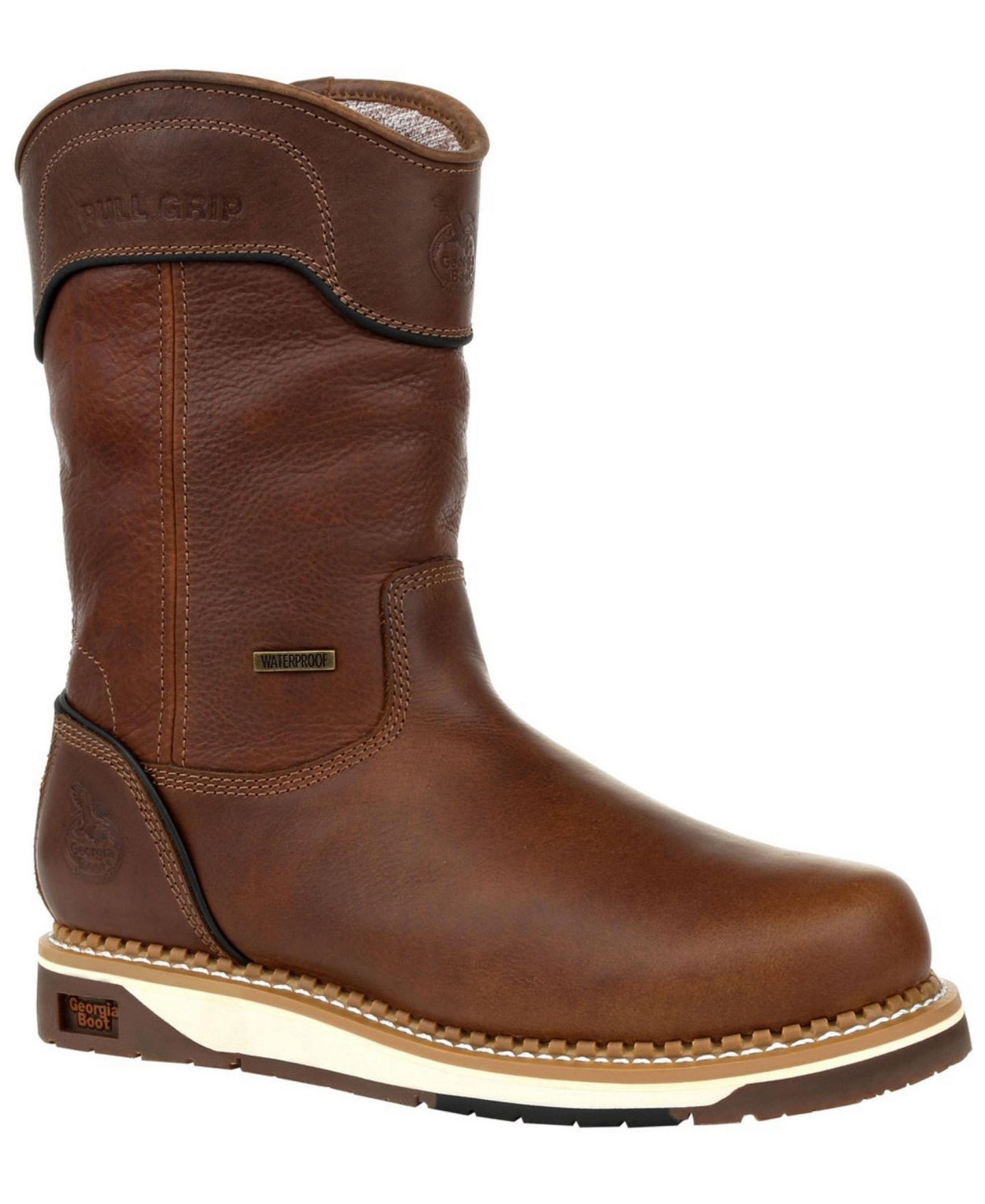 Мужские ботинки GEORGIA BOOT Amp LT Wedge Waterproof Pull On Work Boot, цвет: Коричневый — фото 1