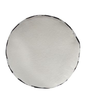 Upholstered Cotton Blend Ottoman for Bedroom Lounge and Home Accent