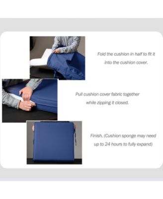 Outdoor Chair Cushions Set of 2, 25"x25", Water Resistant Outdoor Deep Seat Cushions with Handle & Adjustable Straps.