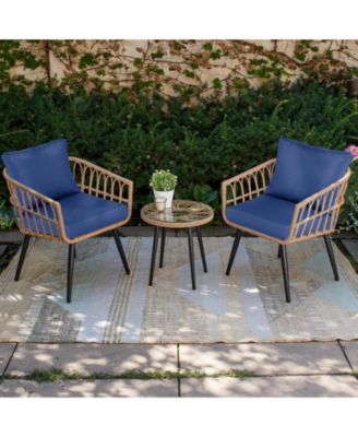 Outdoor Chair Cushions, Fade-Resistant Polyester with Removable Cover and Ties, Set of 2, 25"x25"x2.5"